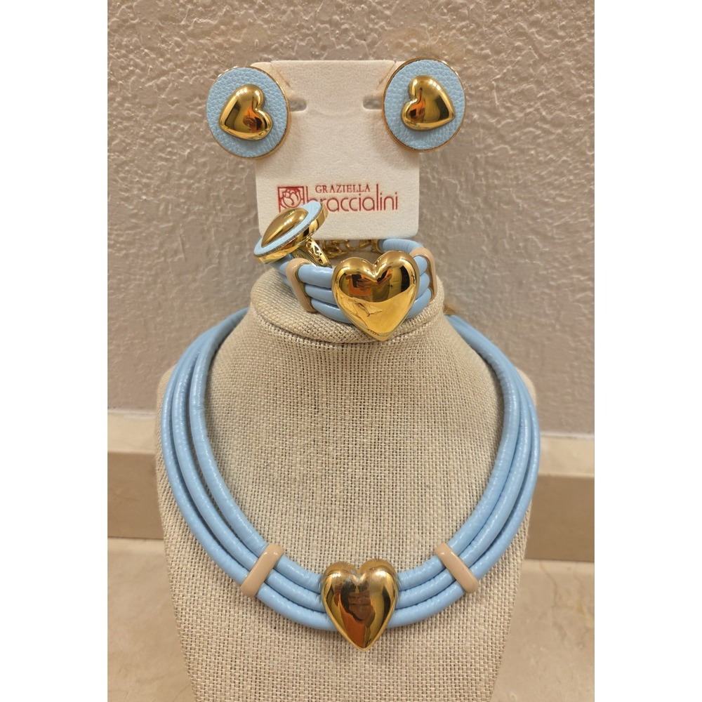 Designer‎ Graziella Braccialini 18k Plated Full Set Imported Adjustable Necklace